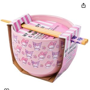 NWT my melody and kuromi ramen bowl & chopsticks